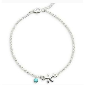 Starfish & Turquoise Pendant Anklet Bracelet New